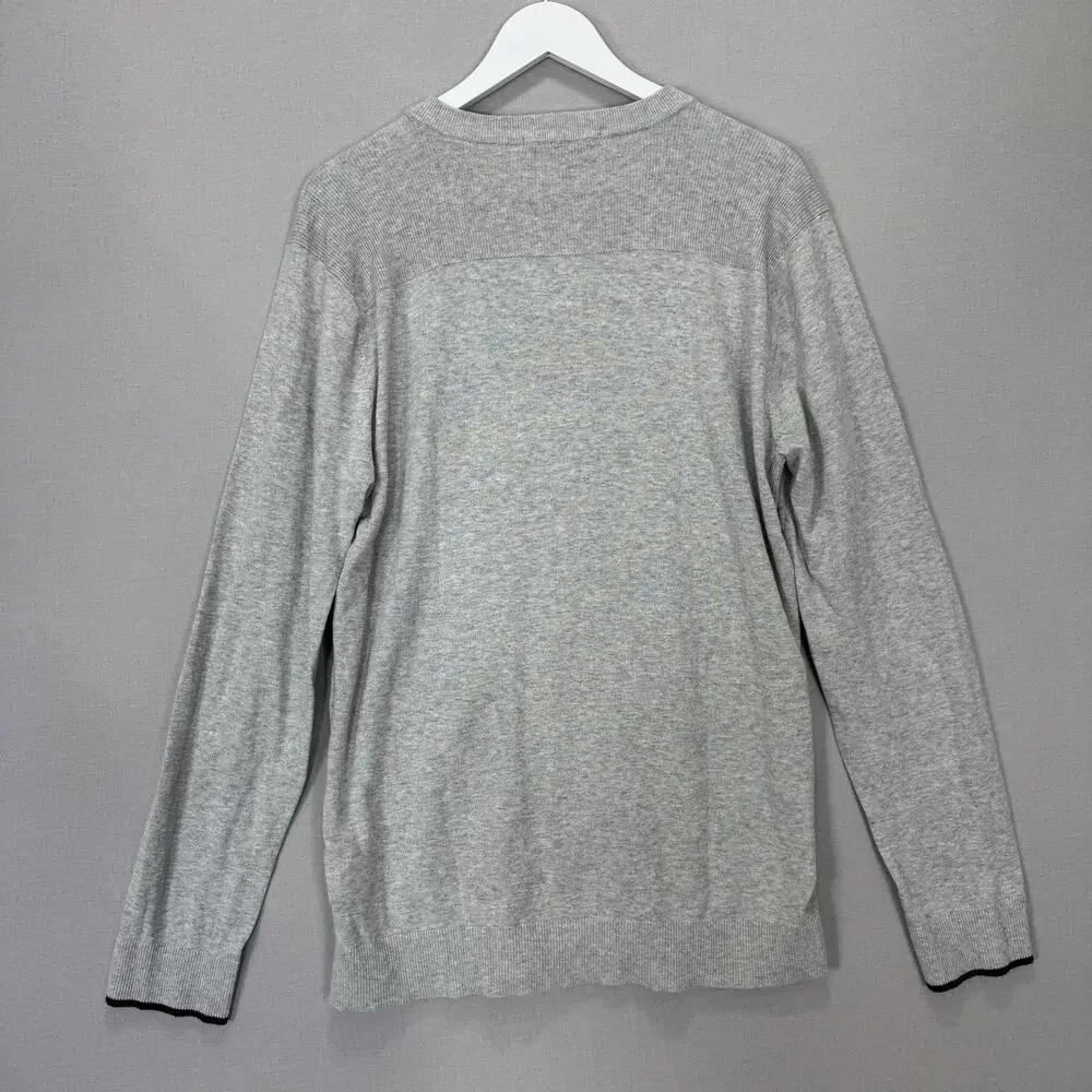 Scotch & Soda Full Zip Sweater Mens XL Gray Cotton Wool Knit Cardigan Minimalist